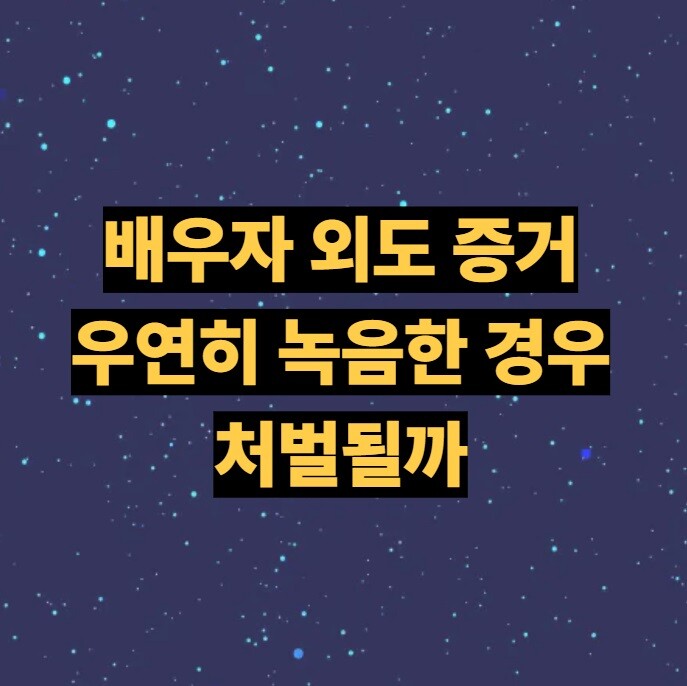 배우자 외도 증거 우연히 녹음한 경우 처벌될까