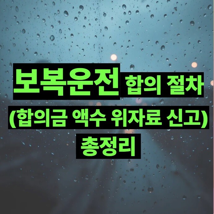 보복운전 합의 절차(합의금 액수 위자료 신고) 총정리