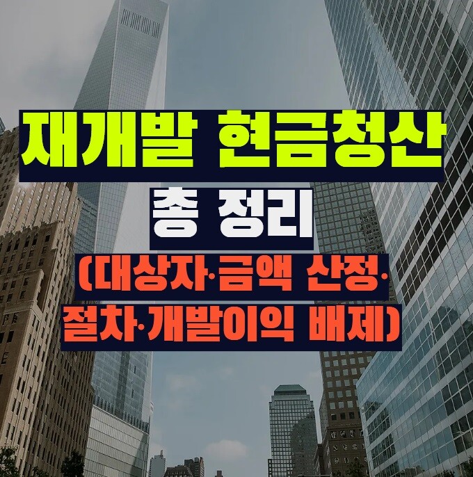재개발 현금청산 총 정리 (대상자·금액 산정·절차·개발이익 배제)