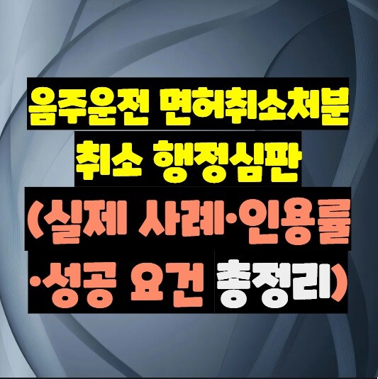 음주운전 면허취소처분 취소 행정심판