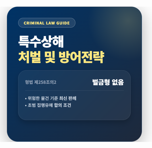 특수상해 성립요건 및 합의금