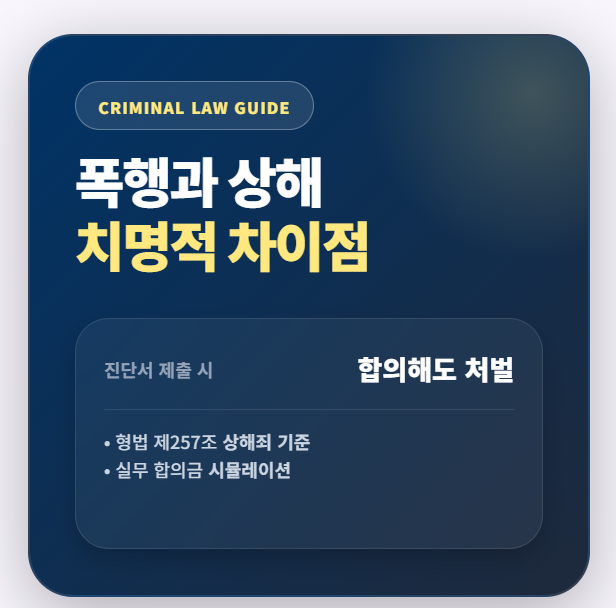 폭행죄 및 상해죄 형량 및 합의금 요약