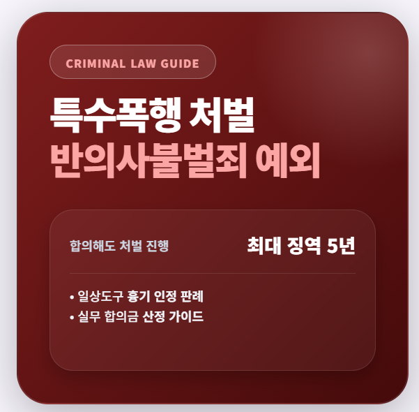특수폭행 위험한 물건 기준 및 처벌 요약
