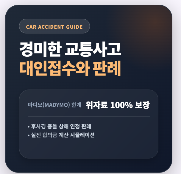 교통사고 상해 인과관계 및 대인 합의금 요약