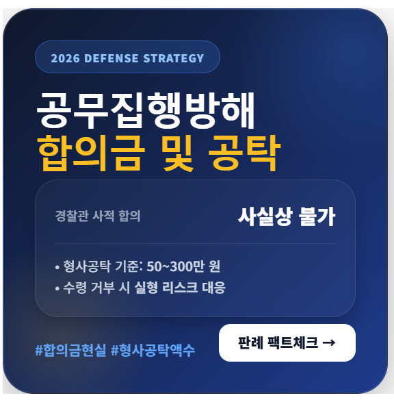 공무집행방해 합의금