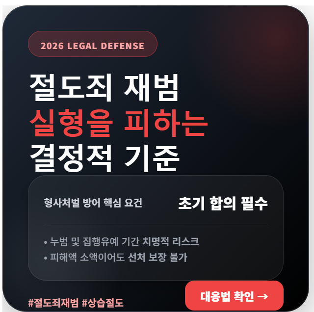 절도죄 재범 실형 위기