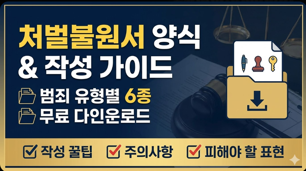 처벌불원서 양식 유형별 6종 예시