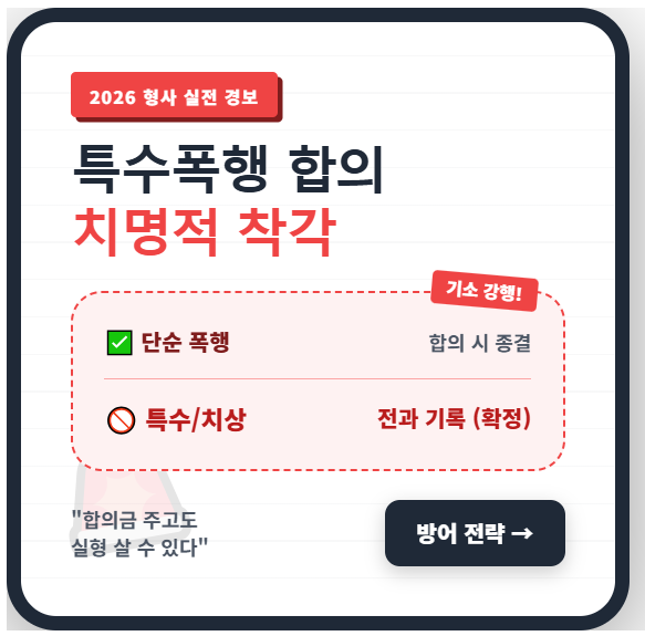 특수폭행 및 폭행치상 반의사불벌죄 적용 여부와 진단서 제출 시 방어 전략