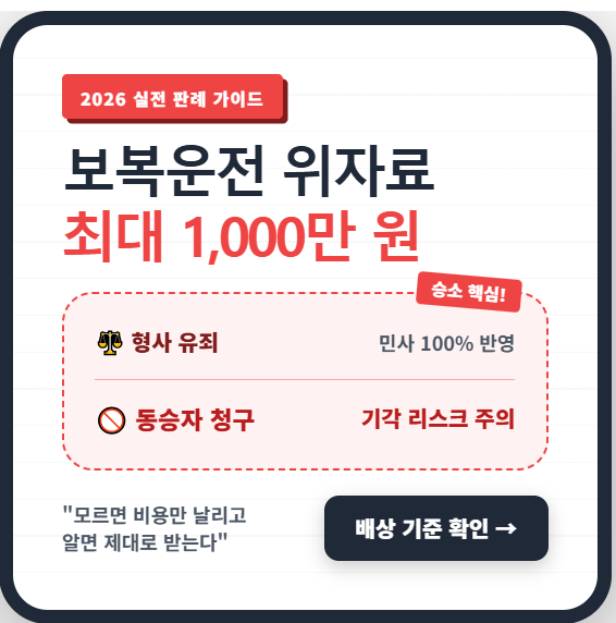 보복운전 위자료 청구 판례 분석 및 민사 소송 배상금 산정 기준