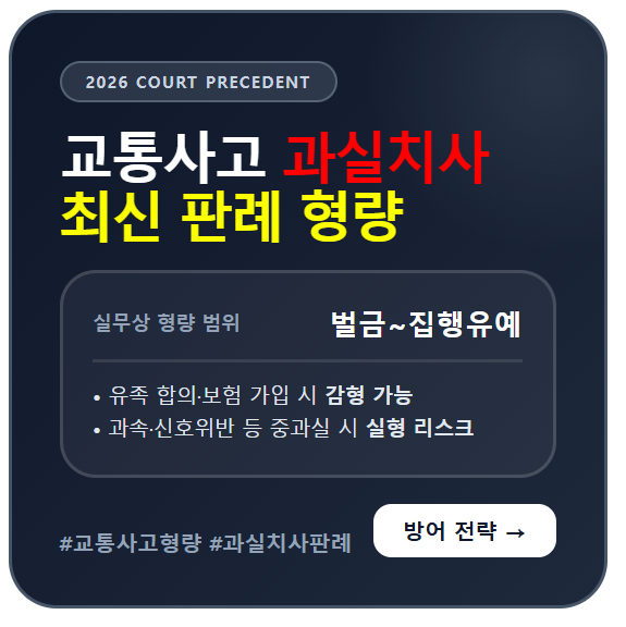 교통사고 과실치사 형량 2026 판례 분석