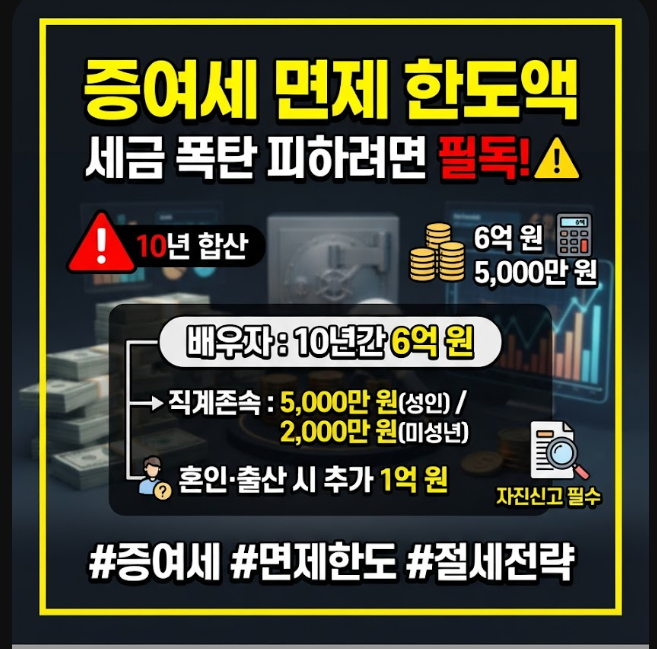 증여세 면제 한도액