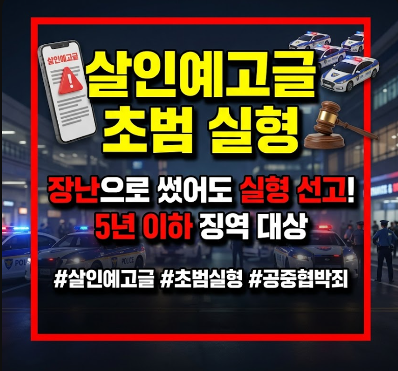 살인예고글 초범 실형