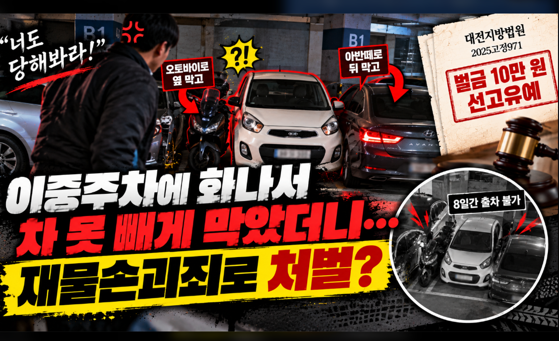 보복 주차 차 못 빼게 막으면 재물손괴죄 처벌될까