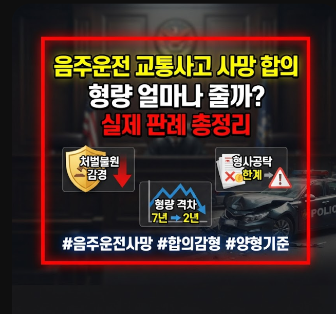 음주운전 교통사고 사망 합의 처벌 감형 효과